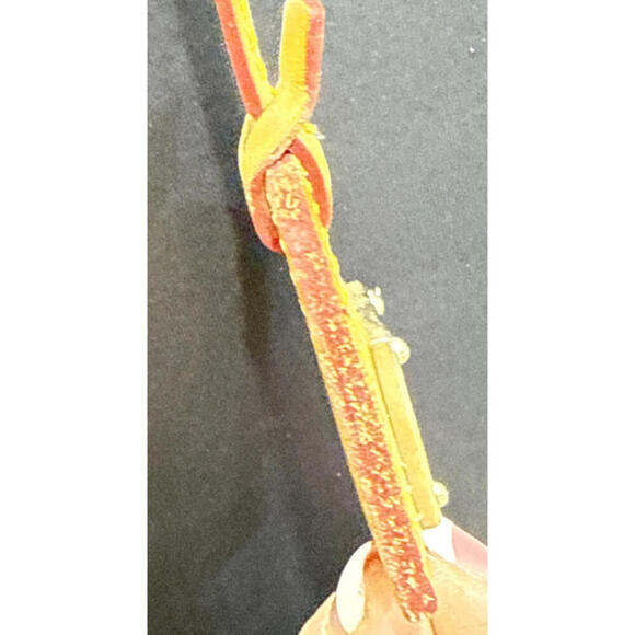 DOONEY & BOURKE Y2K Square Logo BEIGE BROWN LEATHER LUGGAGE Key FOB TAG - Picture 12 of 15